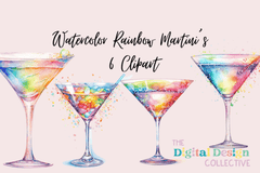 Vibrant Rainbow Martini Clipart Bundle - CraftNest - Digital Crafting and Art