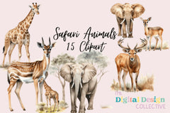 Safari Animals Clipart Bundle - CraftNest - Digital Crafting and Art