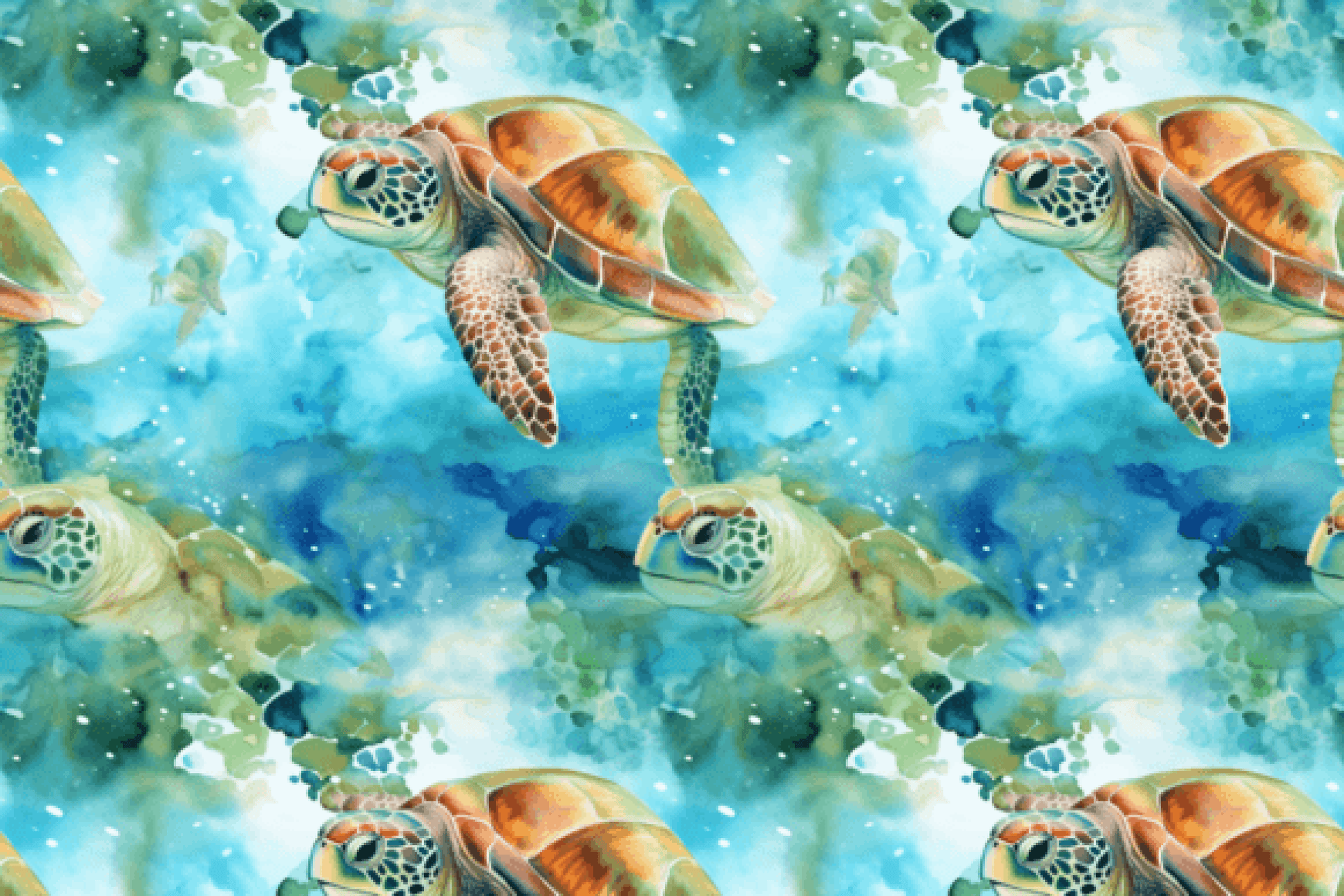 Sea Turtles Seamless Digital Paper - CraftNest - Digital Crafting and Art