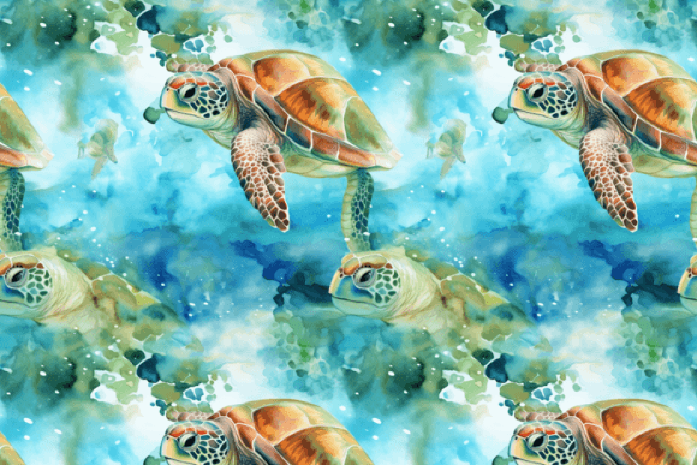 Sea Turtles Seamless Digital Paper