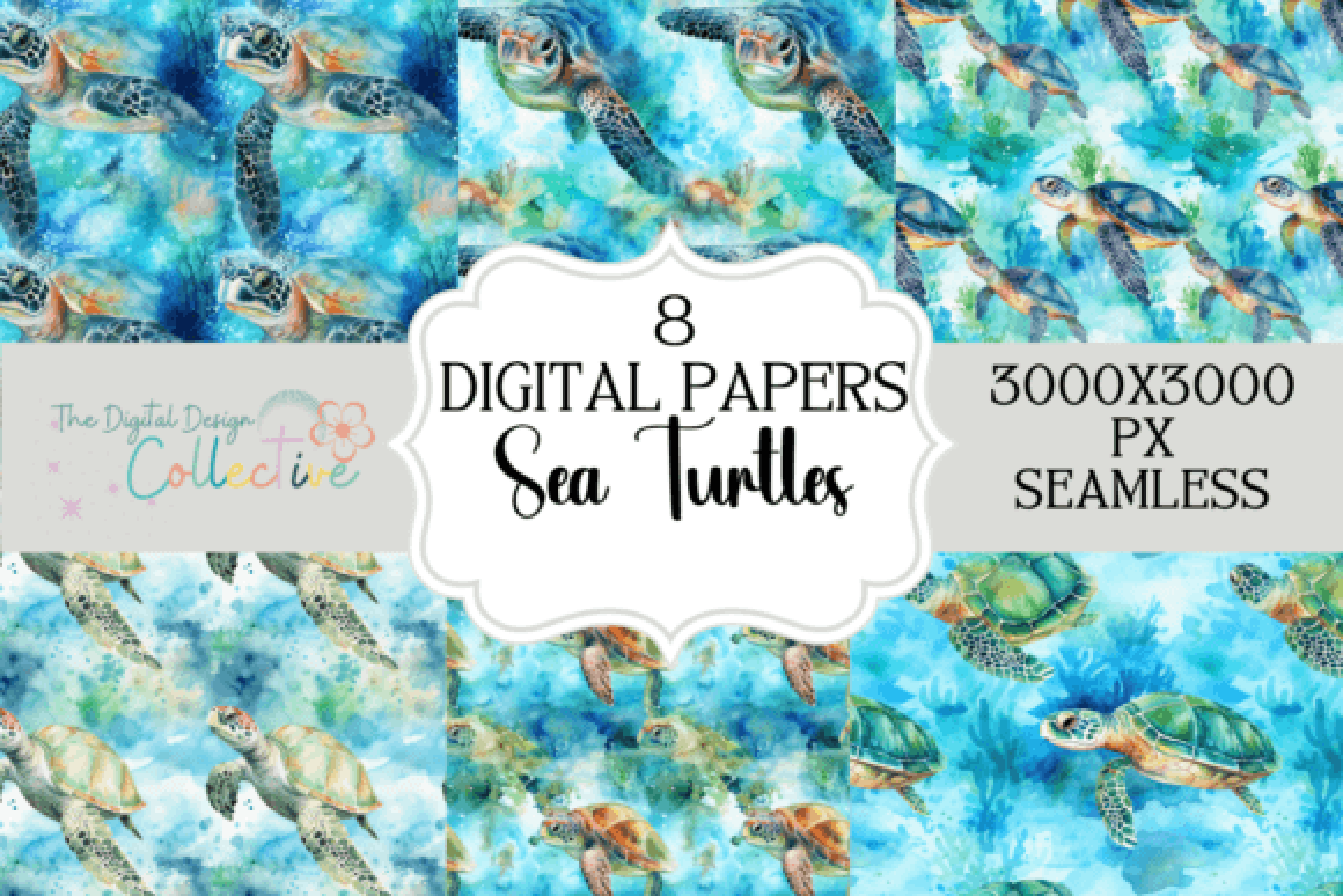 Sea Turtles Seamless Digital Paper