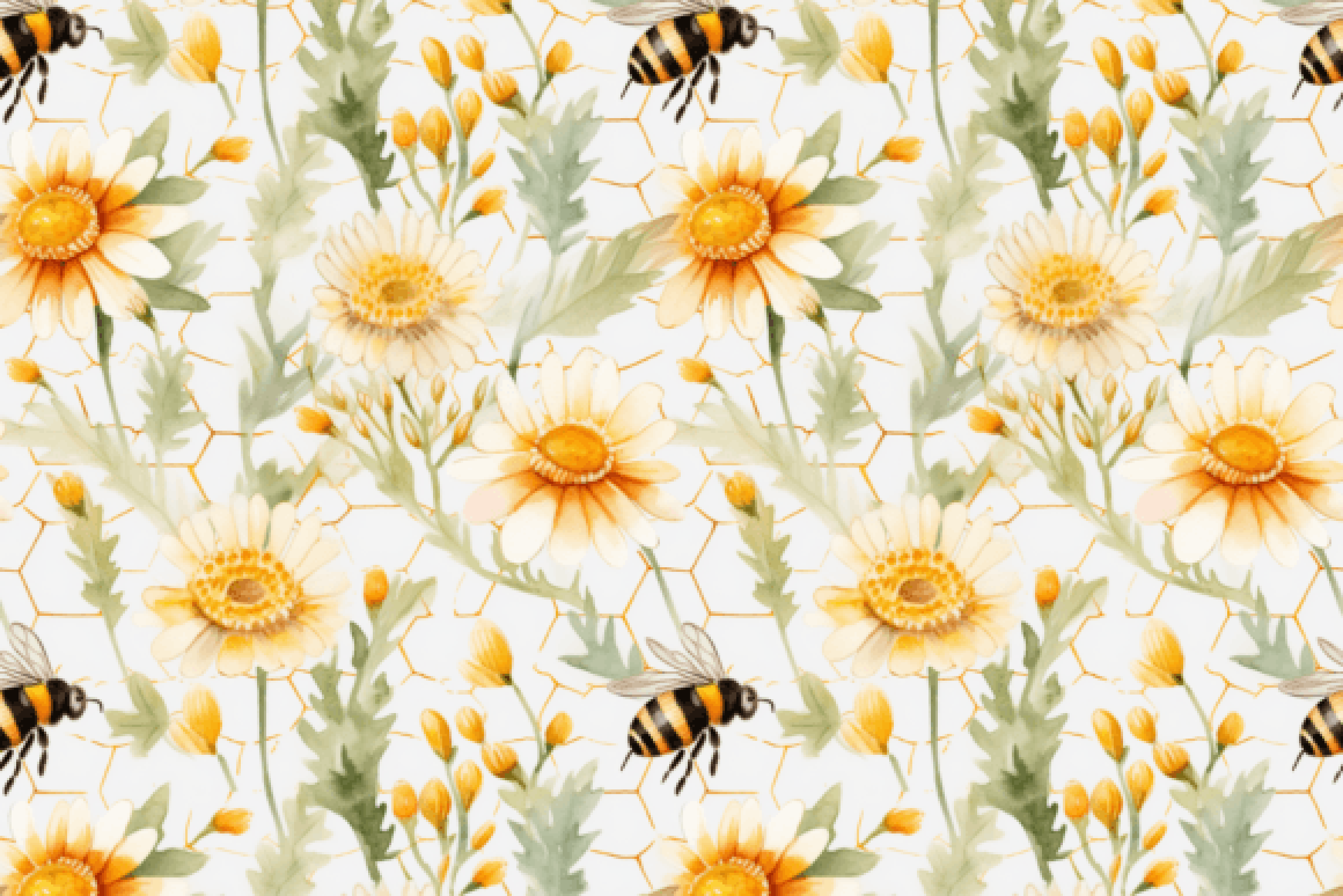 Seamless Honeybee Design Bundle