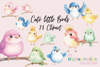 Charming Spring Little Birds Clipart Bundle