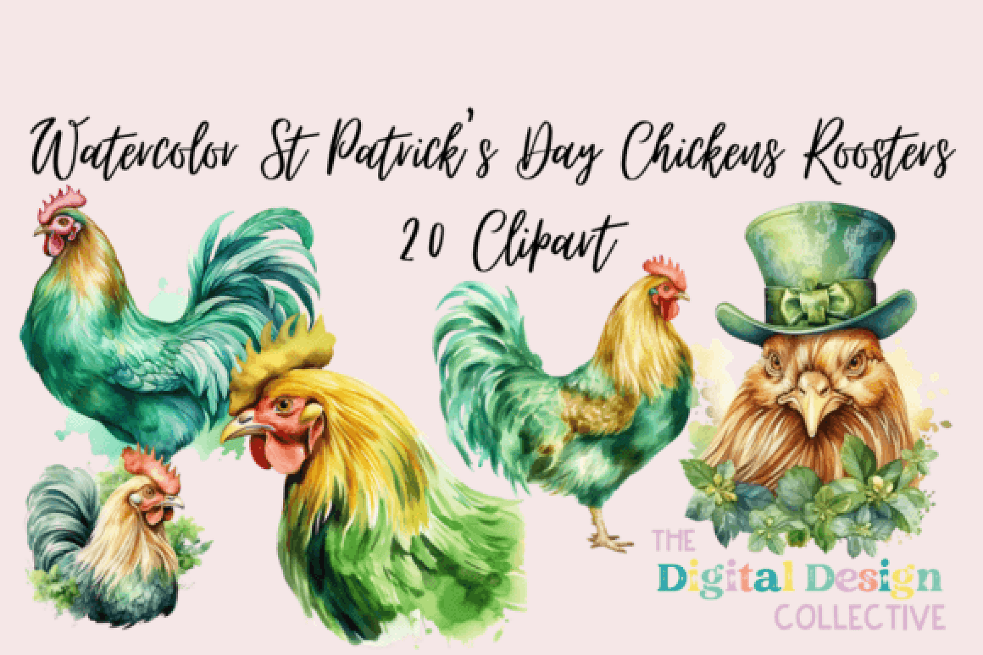 St. Patrick's Day Chickens Clipart Bundle - CraftNest - Digital Crafting and Art