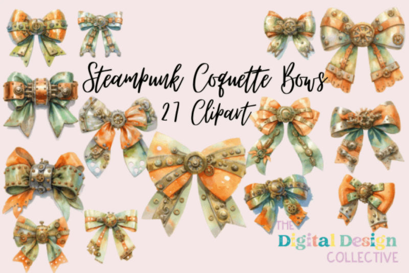 Steampunk Bows Clipart Bundle - CraftNest - Digital Crafting and Art