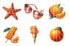 Summer Orange Clipart Bundle - CraftNest - Digital Crafting and Art