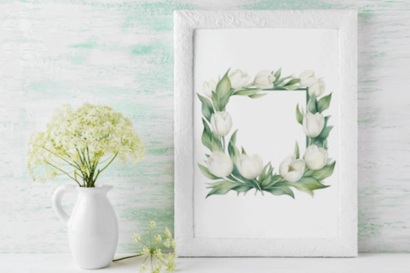 Elegant Tulip Flower Frames Clipart Bundle - CraftNest - Digital Crafting and Art