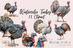 Thanksgiving Turkey Clipart Bundle - CraftNest - Digital Crafting and Art