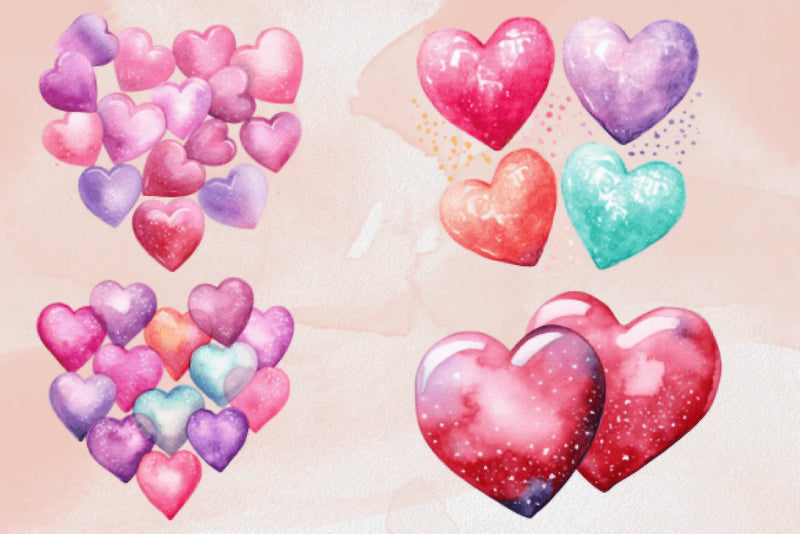Valentine Hearts Clipart Set - CraftNest - Digital Crafting and Art
