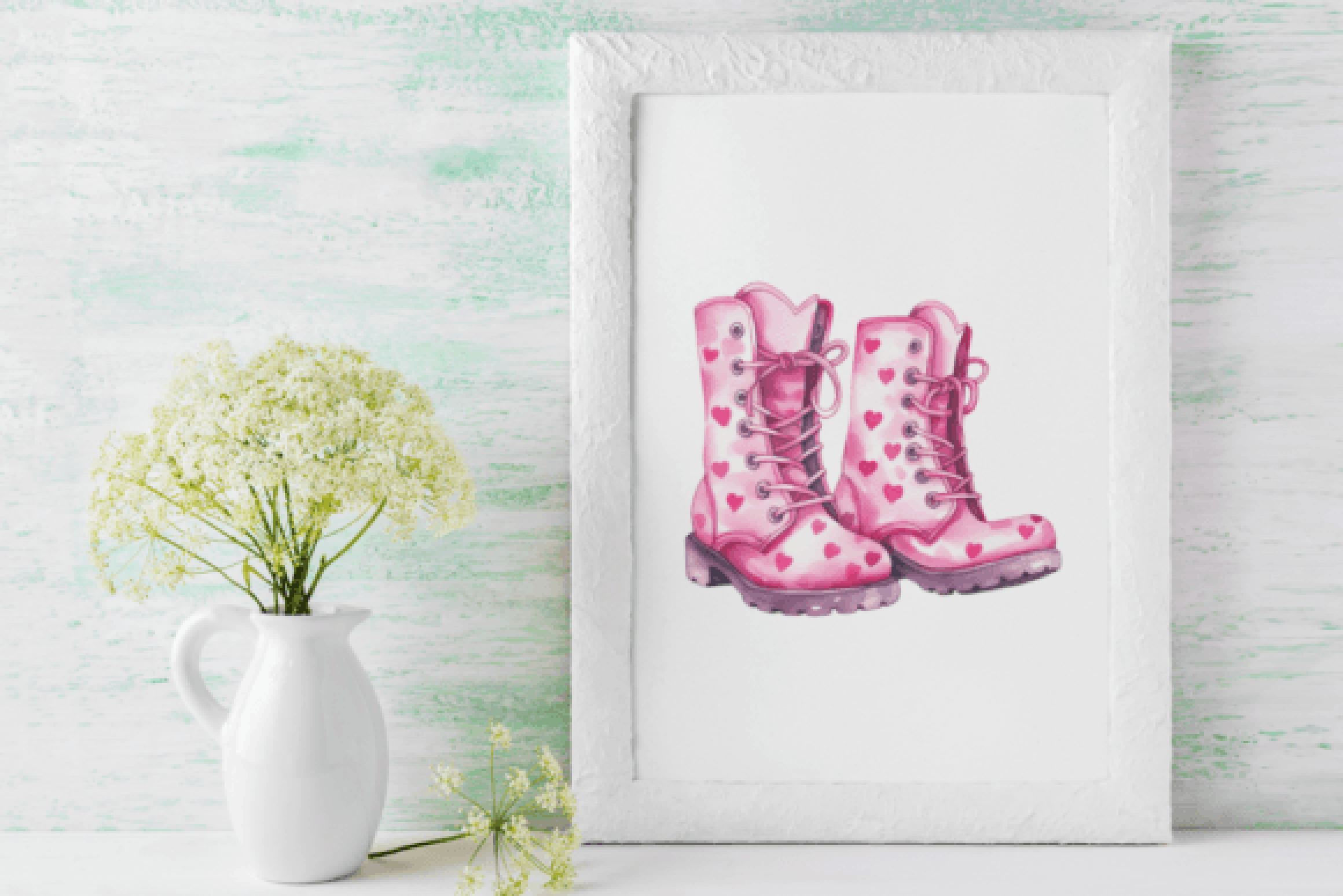 Valentine's Day Boots Clipart Bundle