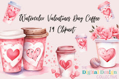 Valentine's Day Coffee Clipart Bundle - CraftNest - Digital Crafting and Art