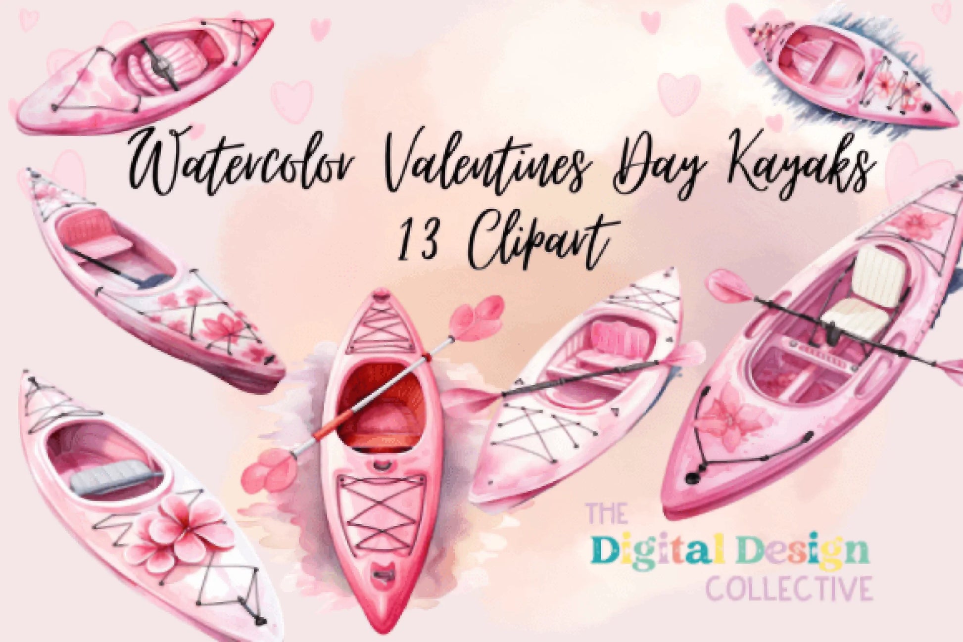 Valentine's Day Kayak Clipart Bundle - CraftNest - Digital Crafting and Art