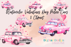 Valentine's Day Police Cars Clipart Bundle - CraftNest - Digital Crafting and Art