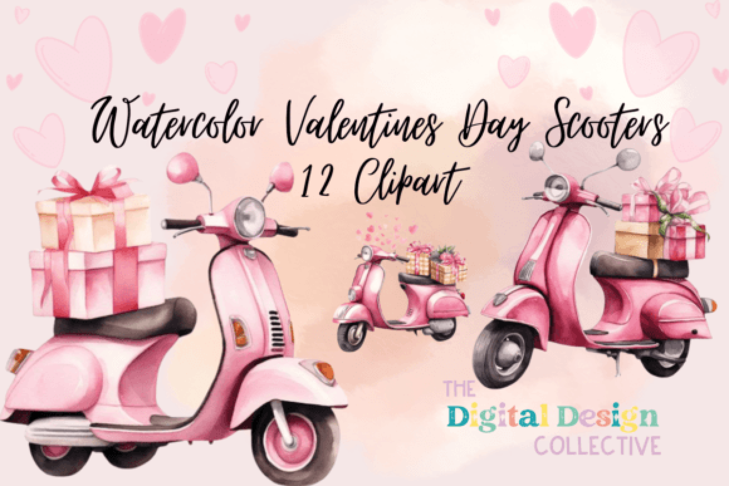 Valentine's Day Scooter Clipart Bundle
