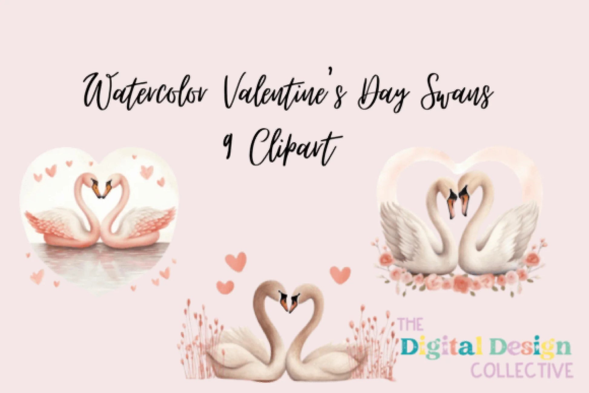 Valentine's Day Swans Clipart Bundle - CraftNest - Digital Crafting and Art