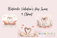 Valentine's Day Swans Clipart Bundle - CraftNest - Digital Crafting and Art