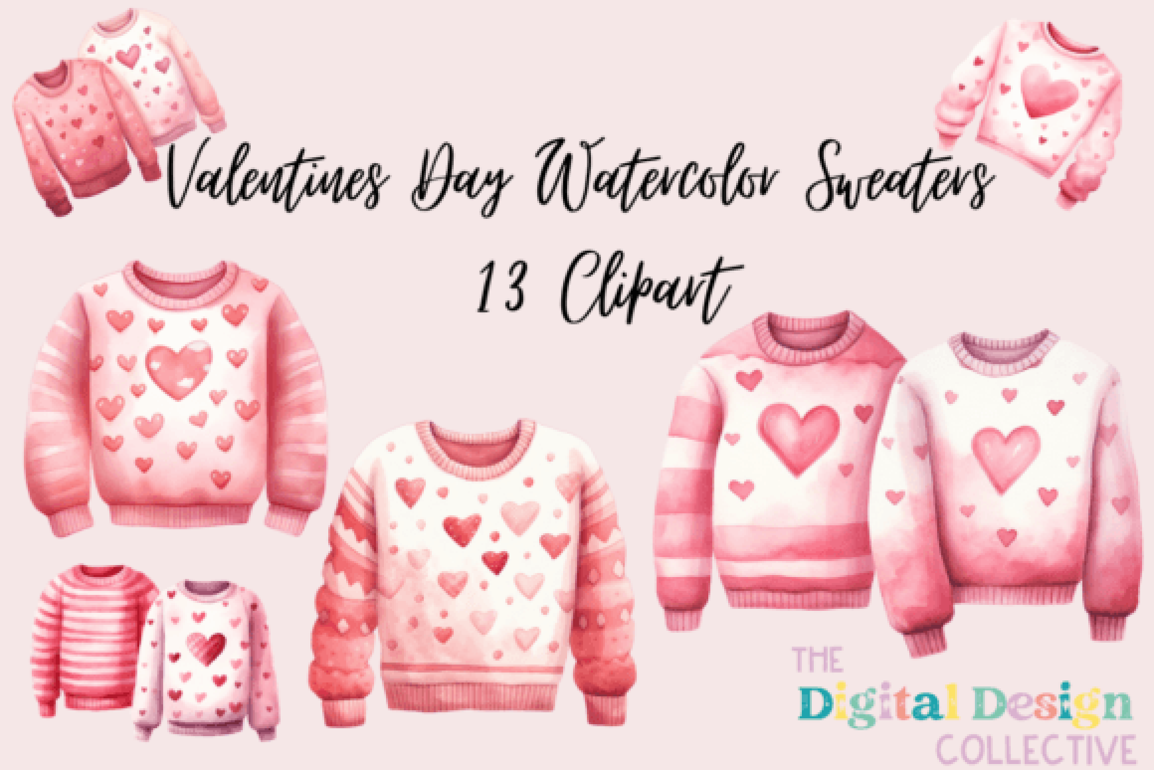 Valentine's Day Sweater Clipart Bundle