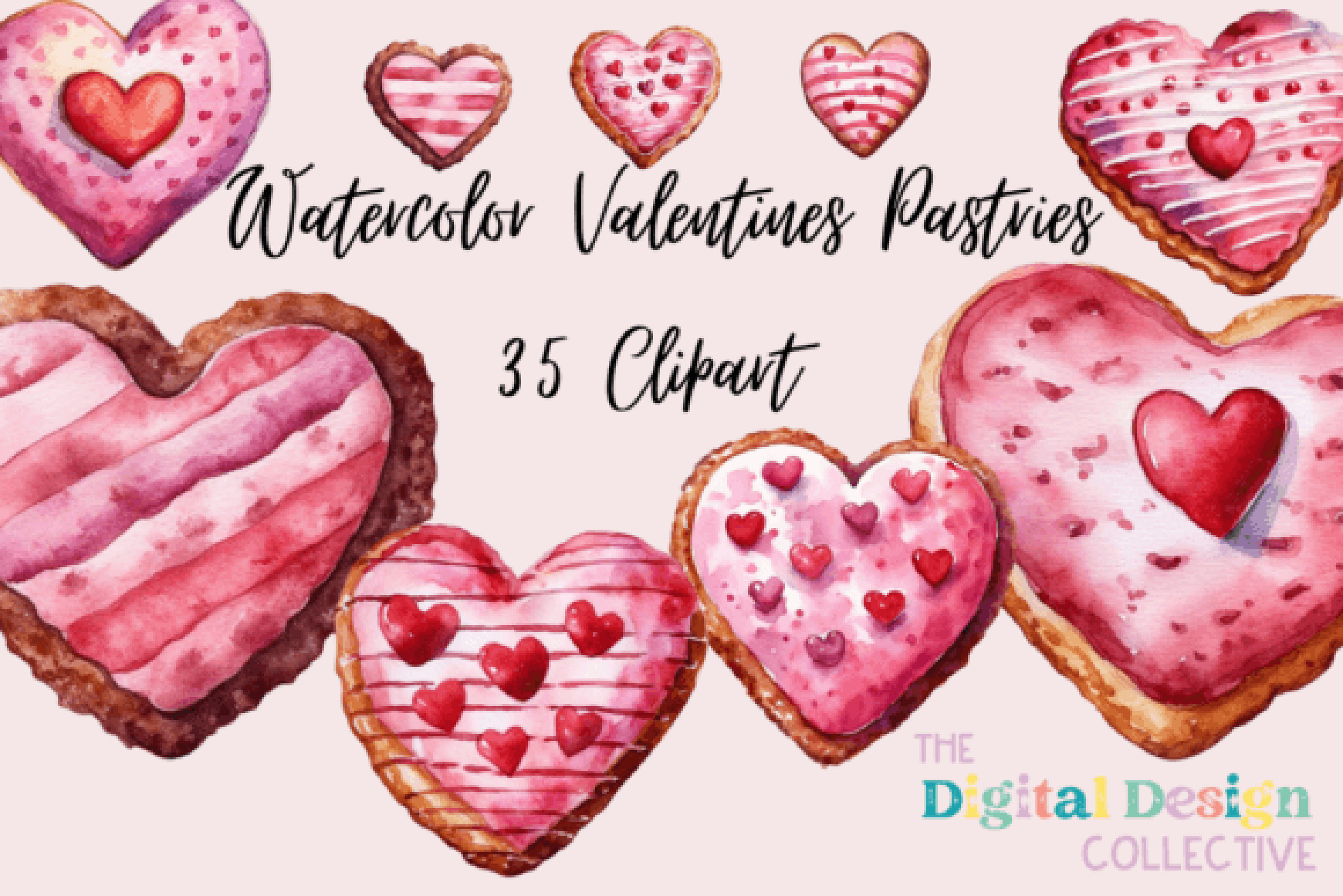Valentine's Pastries Clipart Bundle