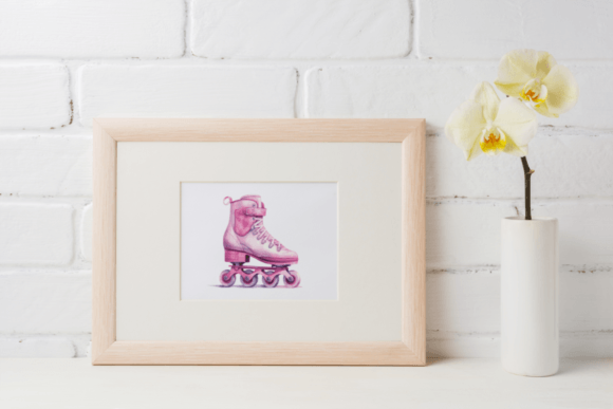 Valentine's Roller Skates Clipart Bundle