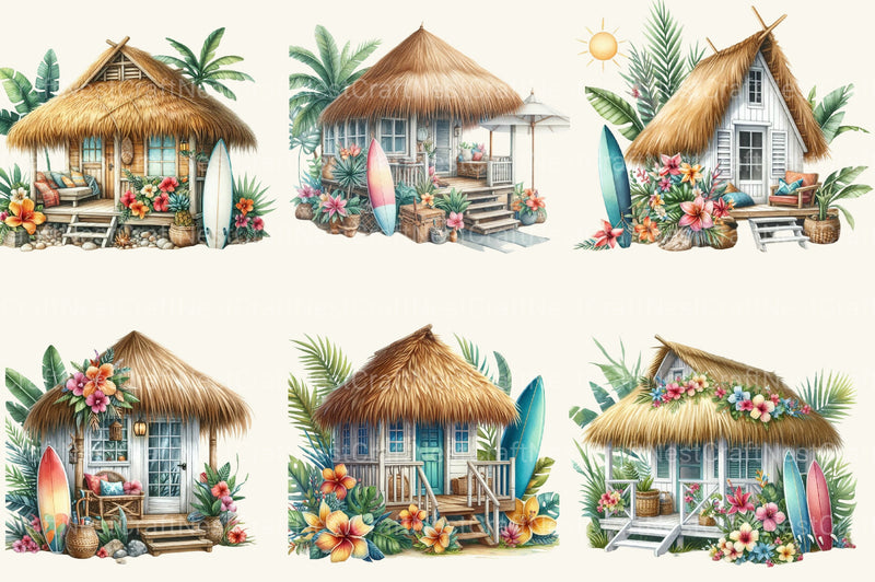 Beach House Clipart Bundle - CraftNest - Digital Crafting and Art