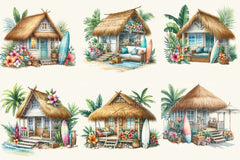 Beach House Clipart Bundle - CraftNest - Digital Crafting and Art