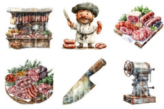 Butcher Clipart Bundle - CraftNest - Digital Crafting and Art