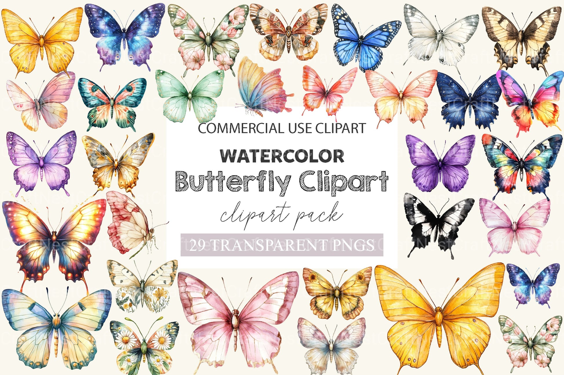 Butterfly Clipart Bundle 26 - CraftNest - Digital Crafting and Art