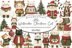 Christmas Cat Clipart Bundle - CraftNest - Digital Crafting and Art