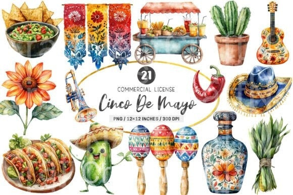 Cinco De Mayo Clipart Bundle 66 - CraftNest - Digital Crafting and Art