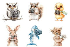 Cute Animals Photographer Clipart Bundle 5675 - CraftNest - Digital Crafting and Art