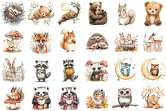 Cute Woodland Animals Clipart Bundle - CraftNest - Digital Crafting and Art