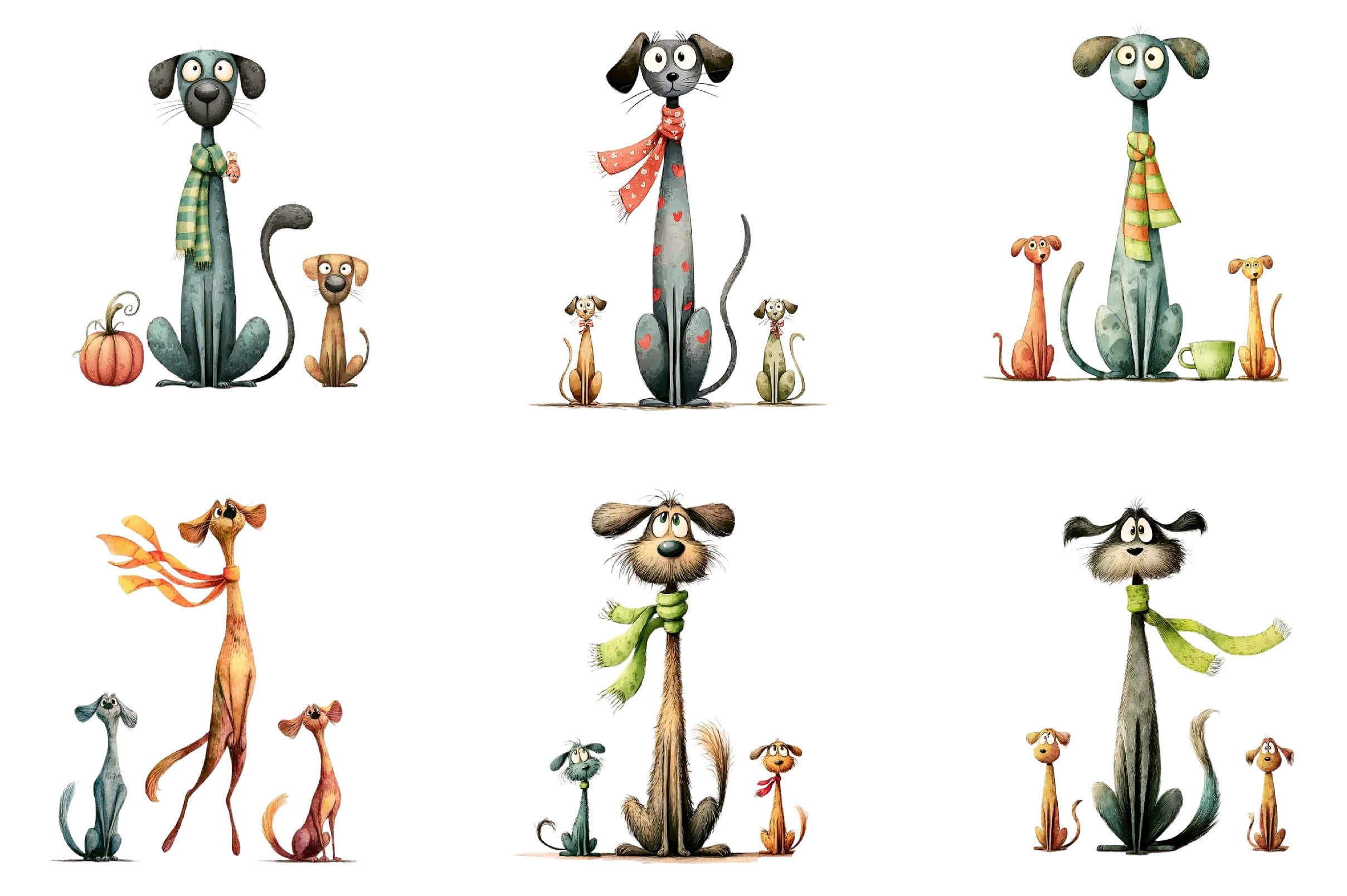 Dog Family Clipart Bundle