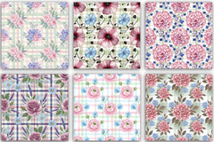 Floral Seamless Pattern Set Digital Paper - CraftNest - Digital Crafting and Art