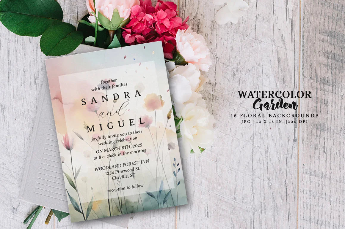 Watercolor Garden - Floral - CraftNest - Digital Crafting and Art