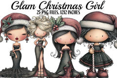 Glam Christmas Girl Clipart Bundle - CraftNest - Digital Crafting and Art