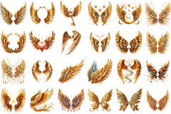 Gold Angel Wings Clipart Bundle - CraftNest - Digital Crafting and Art