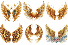 Gold Angel Wings Clipart Bundle - CraftNest - Digital Crafting and Art