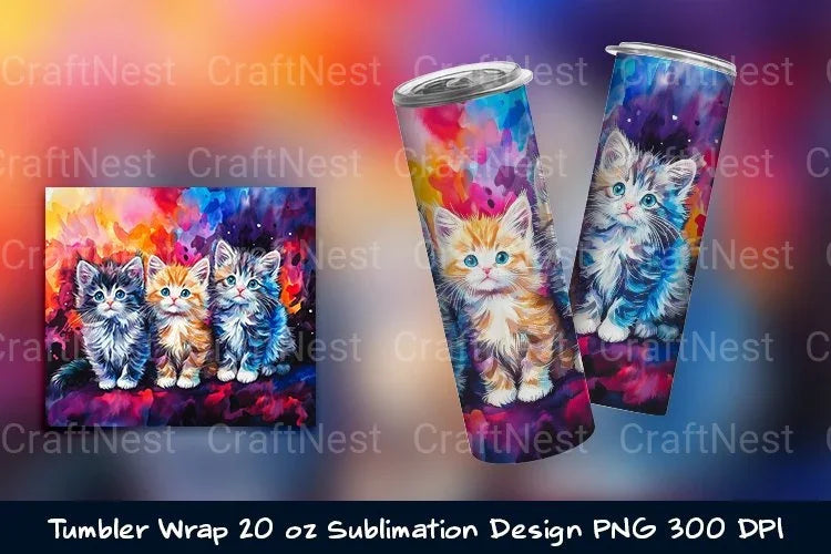 Kittens Tumbler Wrap Clipart Bundle - CraftNest - Digital Crafting and Art
