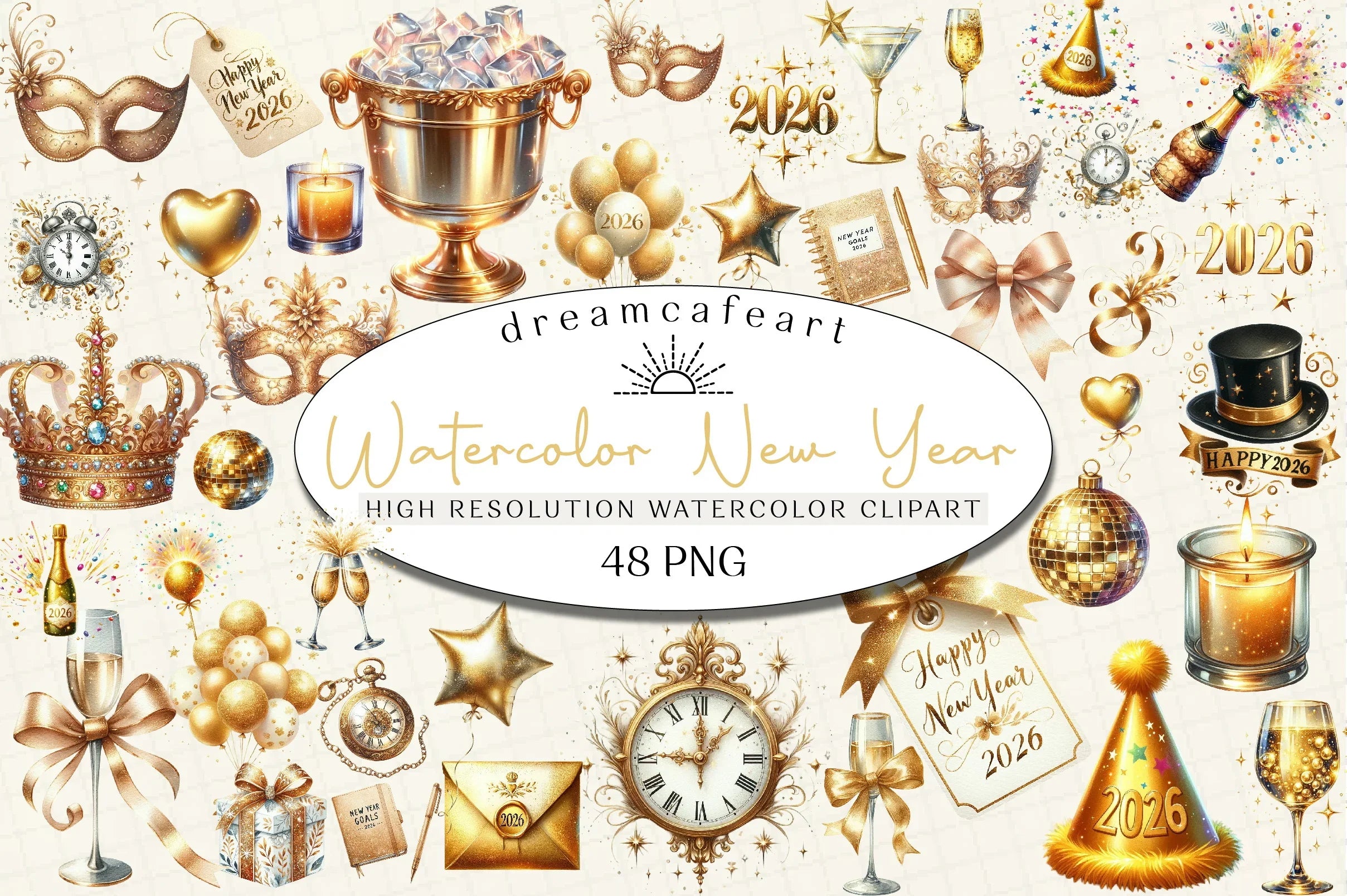 New Year's Clipart Bundle - CraftNest - Digital Crafting and Art