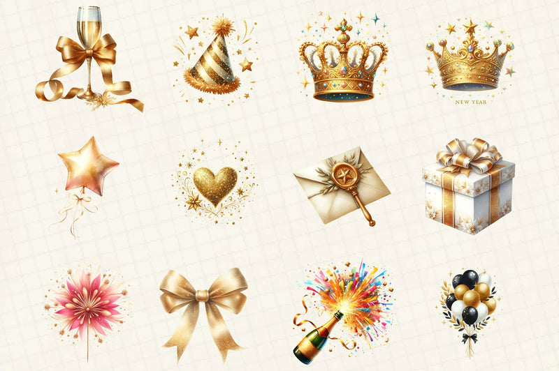 New Year Clipart Bundle - CraftNest - Digital Crafting and Art