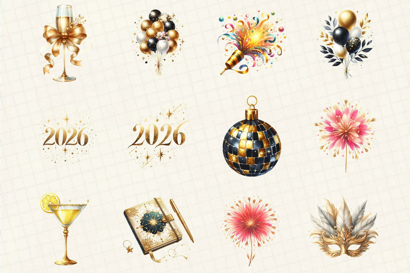 New Year Clipart Bundle - CraftNest - Digital Crafting and Art