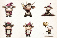 New Year Cow Clipart Bundle - CraftNest - Digital Crafting and Art