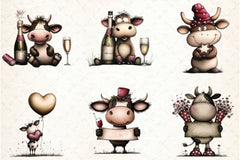 New Year Cow Clipart Bundle - CraftNest - Digital Crafting and Art