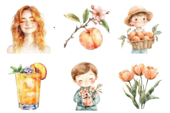 Peachy Spring Clipart Bundle 99 - CraftNest - Digital Crafting and Art