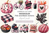 Pink And Black Autumn Clipart Bundle 2