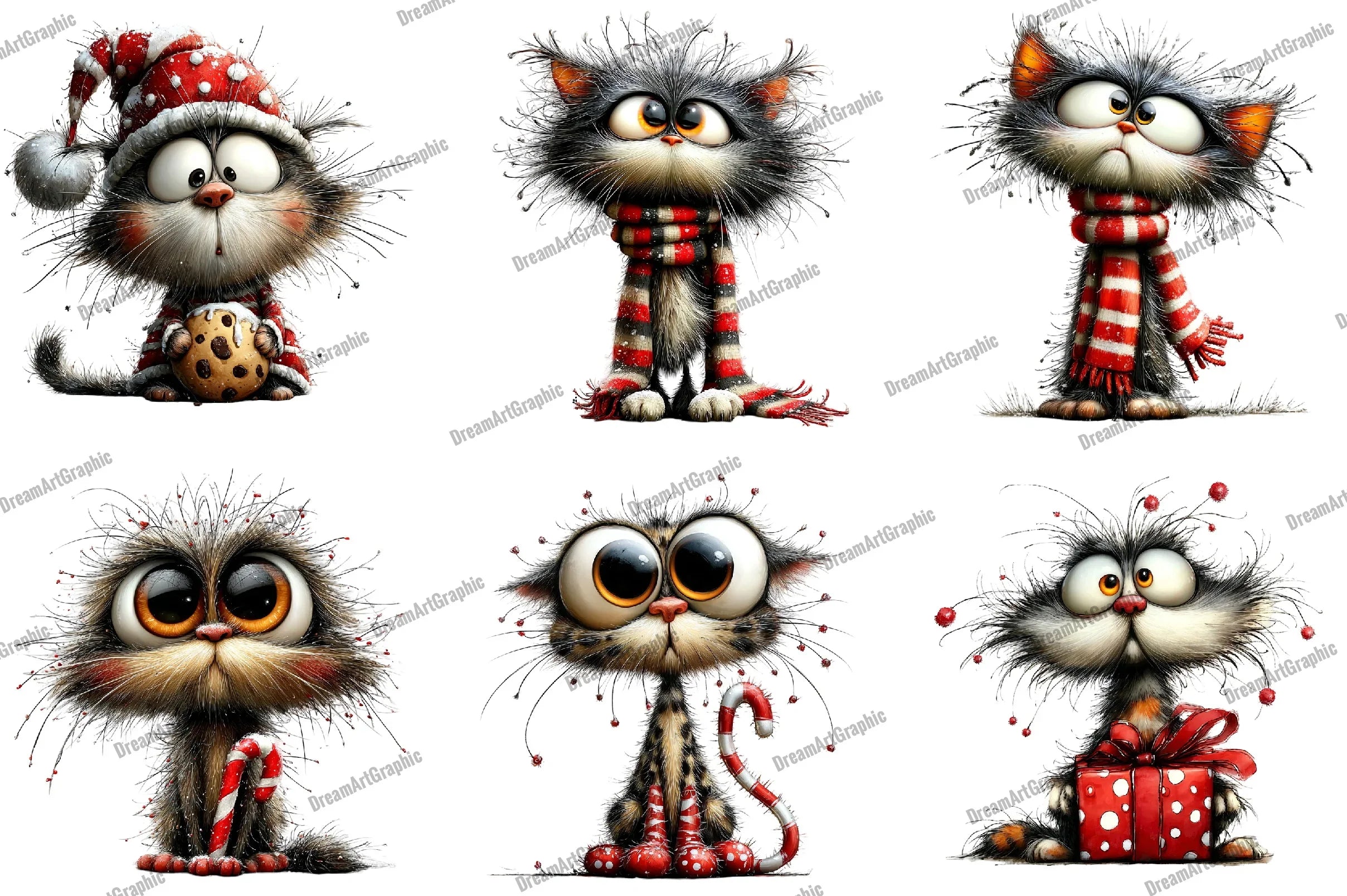 Quirky Christmas Cats Clipart Bundle - CraftNest - Digital Crafting and Art