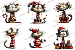 Quirky Christmas Cats Clipart Bundle - CraftNest - Digital Crafting and Art