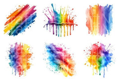 Rainbow Paint Splash Clipart Bundle 99 - CraftNest - Digital Crafting and Art