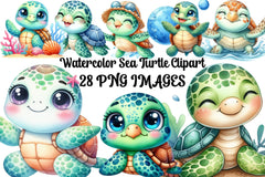 Sea Turtle Clipart Bundle - CraftNest - Digital Crafting and Art