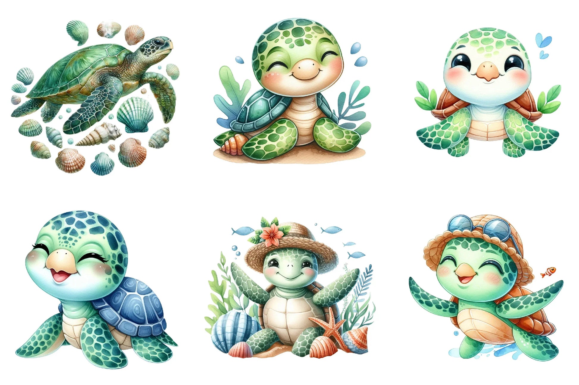 Sea Turtle Clipart Bundle - CraftNest - Digital Crafting and Art
